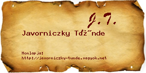 Javorniczky Tünde névjegykártya